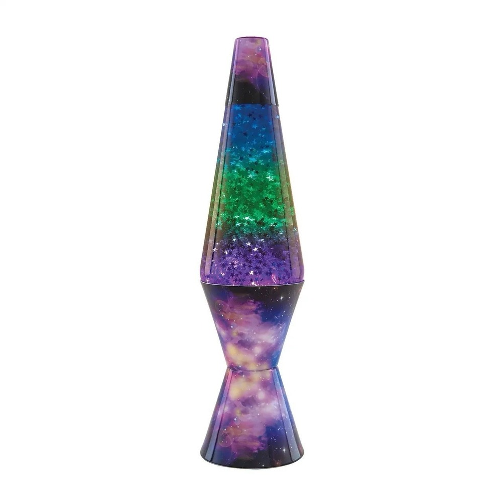 Lava Lamp Space Glitter Stars 14.5" The Original Vintage Rainbow Galaxy !